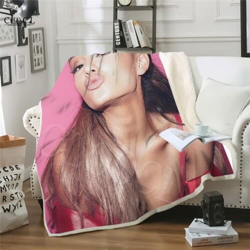 Two layer Blanket Singer Ariana Grande Blankets Child Adult Quilt 3D Print Cat Star Warm Sofa Plush Blanket For Beds Home Living