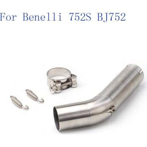 Motorcycle exhaust muffler middle link pipe mid tube connection escape moto for Benelli 752S BJ752
