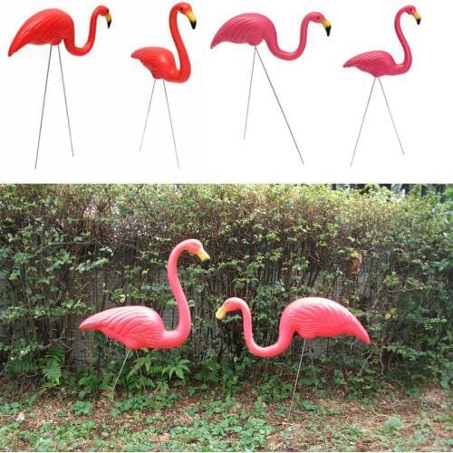2PCS Outdoor Plastic Simulation Artificial Flamingo For Garden Festival Party Wedding Villa Decor Ornaments