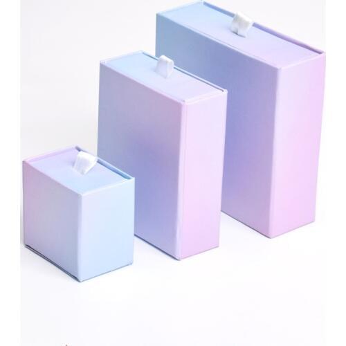 12pcs Cardboard Drawer Jewelry Set Gift Box Ring Necklace Bracelets Earring Gift Packaging Boxes With Black Sponge