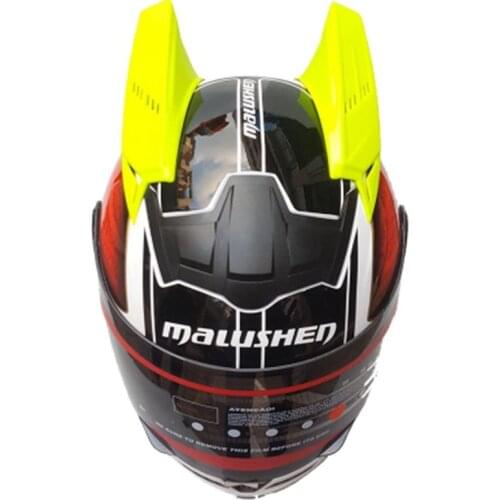 Cool Motorcycle helmet with horns new design MALUSHEN full face automobile race helmet Casco Dot certificate Men safety he