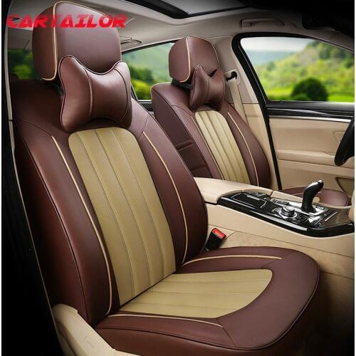 CARTAILOR Leather Car Seat Cover for Hyundai Rohens Seat Covers Cars Accessories Cowhide & Leatherette Seats Cushion Protector