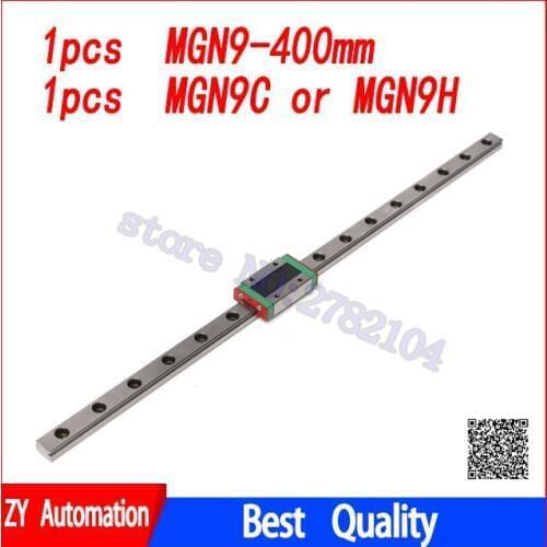 Linear Guide 9mm MGN9 400mm linear rail way + MGN9C or MGN9H Long linear carriage for CNC X Y Z Axis