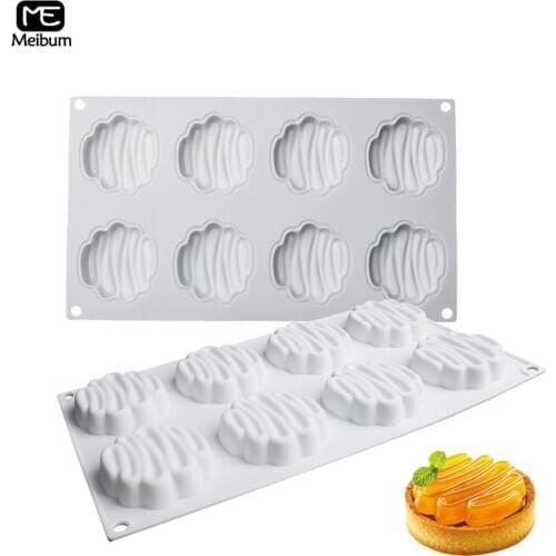 Meibum 8 Cavity Colorful curve Shape Silicone Mold DIY Mousse Chocolate Dessert Mould Pastry Tart Cake Decoration Baking Tools