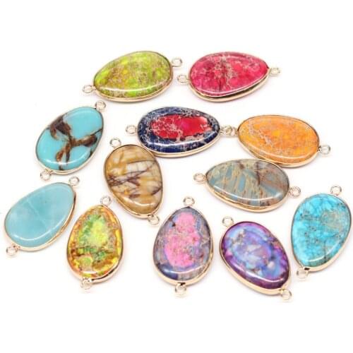 Natural Synthetic Stone Connector Double Hole Connector Charms Pendants Handmade Jewelry Making Earring Necklaces Accessories