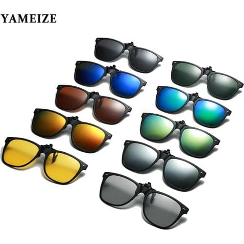 New TR90 Polarized Clip On Sun Glasses Men Flip Up Photochromic Eyewear Mirror Fashion Male Lens Night Vision Driving Sunglasses