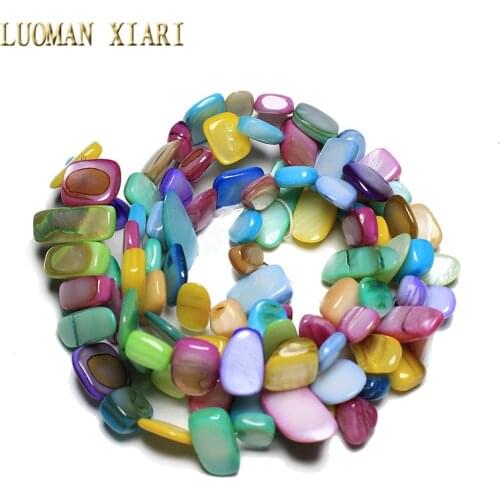 Wholesale 9-16mm Dyed Light Colors Natural Shell Side Hole Beads For Jewelry Making Strand 34 '' DIY Necklace Bracelet