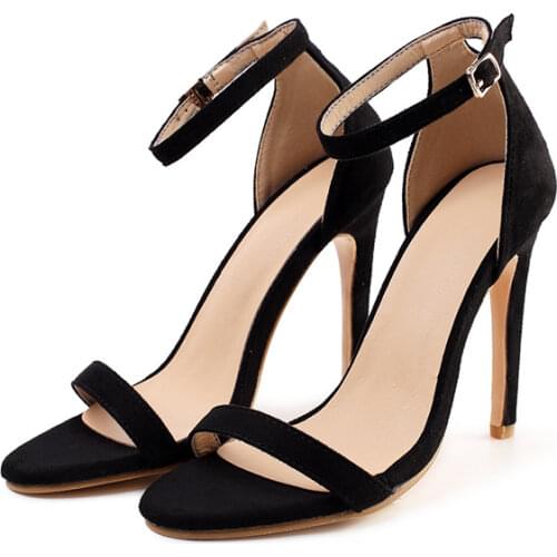 11CM PUMPS 2020 Womens sandals with a buckle with a shallow mouth high heel womens stiletto large size sandals