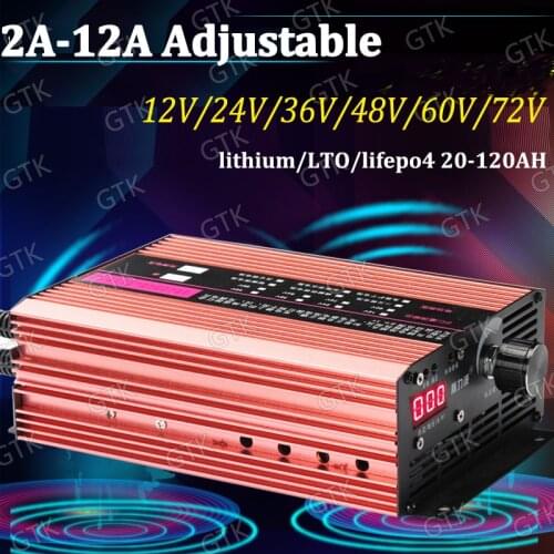 36V 2 - 12A Adjustable 43.8V lifepo4 charger 42v lithium li ion 2A 3A 4A 5A 6A 7A 8A 9A 10A 11A 12A Adjustable LTO smart charger