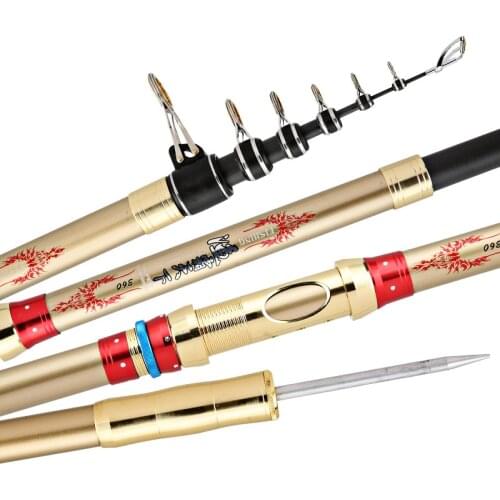 4.2M5.4MI Carbon Fiber Fishing Rod Telescopic Short Section Large Guide Eye Long Shot Rod With Ground Plug-in Fishing Tool