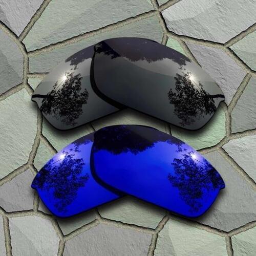 Grey Black&Violet Blue Sunglasses Polarized Replacement Lenses for Oakley Flak Jacket