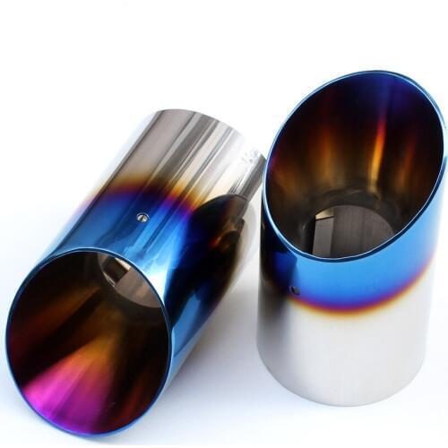 Stainless Steel Blue Rear Muffler Fit For Ford Escape Kuga 2013-2017 Accessories Silencer Exhaust Tip Tail End Pipe Trim