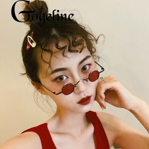 Small Round Sunglasses Women Men Retro Brand Designer Punk Sun Glasses Steampunk Vintage Goggles UV400 Red Shades