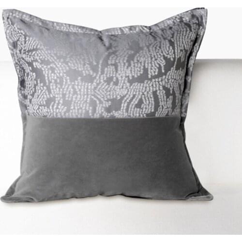 High End Pillow Cover Light Luxury Gray Patchwork Home Furnishing Cushion Cover Decorative Sofa Bedside Seat Waist Pillowcase