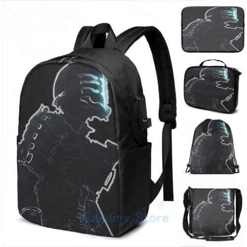 Funny Graphic print Dead Space USB Charge Backpack men School bags Women bag Travel laptop bag