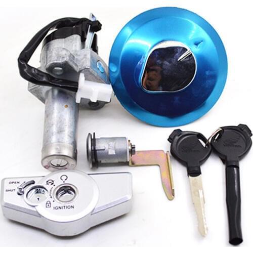 Motorcycle Ignition Switch Lock+Fuel Gas Tank Cap Cover Lock Set for Honda CB 125 F CB125F GLR125 2015-2018 Original Parts