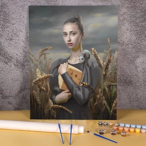 Woman Girl Coloring By Numbers Painting Set Oil Paints 50*70 Paiting By Numbers Wall Paintings For Kids Wall Art For Wholesale