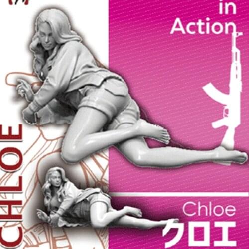 1/35 Resin Model figure GK CHLOE Lying girl Unassembled and unpainted kit
