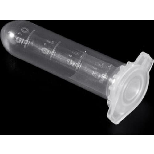 100Pcs 2ml Clear Plastic Vials Container Snap Cap Centrifuge Tubes Vials Sample Lab Container G6DD