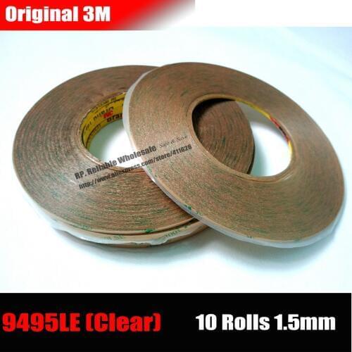 10x (1.5mm*50M) Slim 3M 9495LE 300LSE Strong Adhesion Double Sided Adhesive Tape for Phone iphone 4s Frame LCD Touch Panel Bond