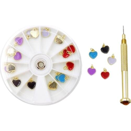12 Style Dangle Nail Piercing Charms Set Nail Art Charm Jewelry Rings for Tips Acrylic Gels Decorations