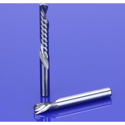 5pc 3AClass 6x25mm single flute down cut spiral endmill left hand cutting bit plastic pvc acrylic MDF woodworking bit