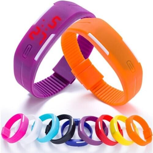 LED watch candy silicone rubber touch screen waterproof digital watch sports watches Rubber belt silicone bracelets Wrist watche