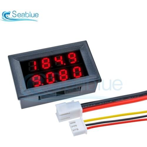 DC 0-100V 200V 10A 4 Bit 5 Wires Voltmeter Ammeter LED Dual Display Voltage Current Meter Tester For Car Volt Monitor