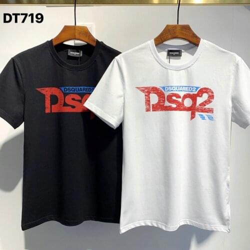 Harajuku y2k Classic Top Men Women Cotton T-shirt Letter Print Short Sleeve Collar Shirt Hip-Hop Style Dsquared2 dt719