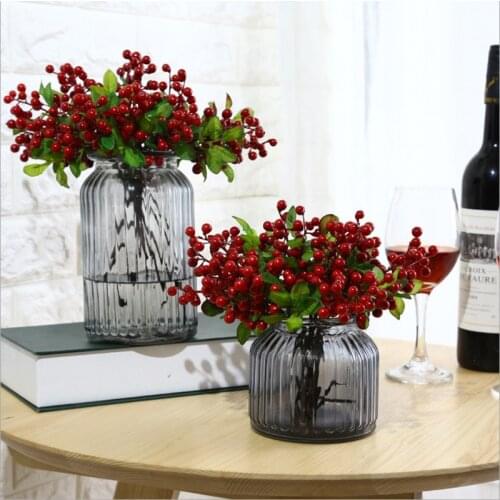 1Pcs Artificial Flowers Berry Latex Real Touch Fruits Wedding Decoration Simulation Flowers Xmas Home Artificial Plants