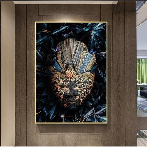 Canvas Wall art Wood Carving Pattern Mask Modern art painting Hoom Decor Still life Landscape Posters Creativity Oil Painting