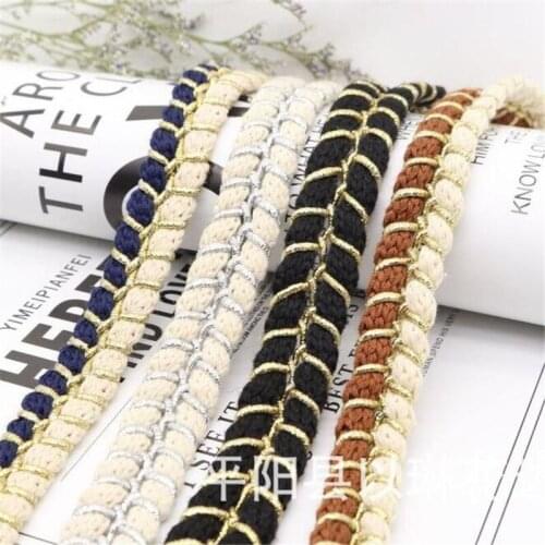 100Yards Autumn and winter style special polyester cotton thread 1.5 cm twisted rope lace band complete styles and colors