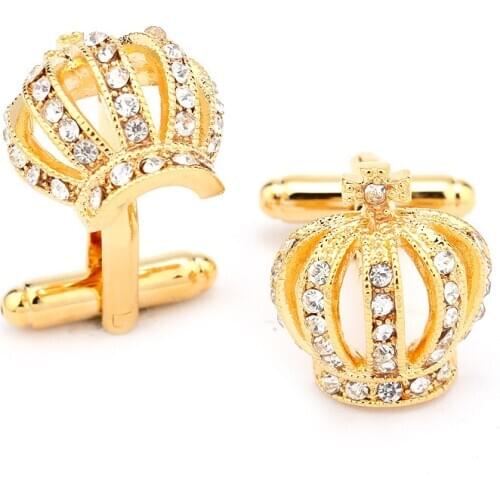 Hot-Selling Formal Banquet Prom Crown Shirt Cufflinks Unisex Metal Cufflinks Clothing Accessories Gift for Friend New