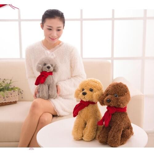 Lovely ted dog about 30cm plush toy scarf dog doll birthday gift b0799
