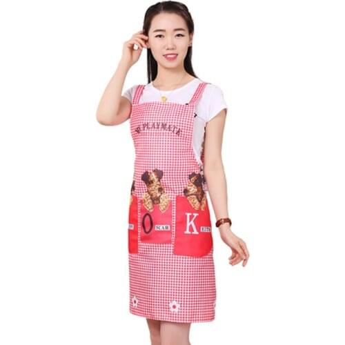 Cute Pet Dog Apron Waterproof Sleeveless Pocket Overalls Kitchen Dress Smock