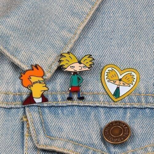 Cartoon Arnold Pins Fun Anime Boy Enamel Pin Collection Fashion tv Show Brooch for Friends Backpack Lapel Pin Badge Jewelry Gift