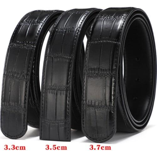 3.3 3.5 3.7cm Leather Belt No Buckle Men Crocodile Genuine Leather Belt Without Buckle Long Size 100 125 140 150cm Trouser Belt