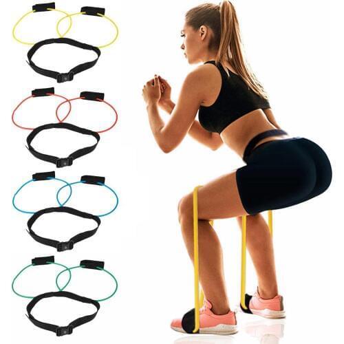 Fitness Booty Bands Set Resistance Bands For Butt Legs Muscle Training Adjust Waist Belt Elastic Bands Pedal Exerciser Workout