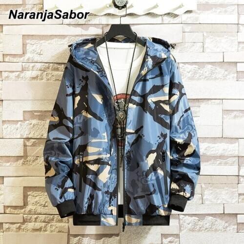 NaranjaSabor Mens Camo Jacket 2020 Spring Autumn Jacket Young Men Boy Sports Coats Male Fashion Casual Camouflage Jackets N685