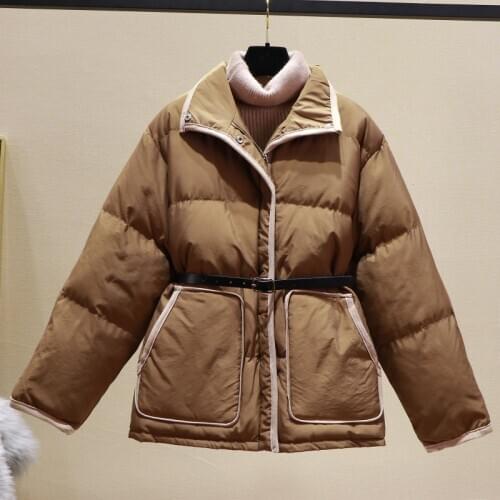 2020 New Fashion Winter Jacket Women Parka Women Coat Coat Female Short Korean Jacket with Belt