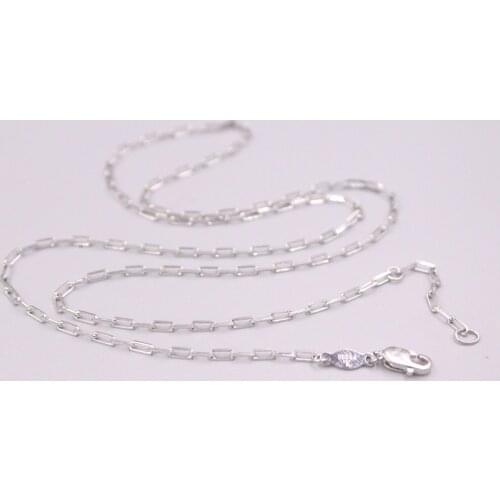 Real Platinum 950 Necklace Womens Cable Chain Female 2.0mm Simple Link Rectangle 45cm/18inch Gift Neckalce Jewellery Gift
