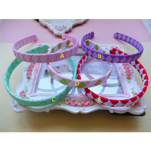 Woven Headband 15mm Woven Hair Hoop Fashion Grosgrain ribbon hairbands Girls hair band Headwear 10 pcs/lot Free Shipping