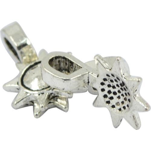 50 Pieces Sunflower Glue on Bail Pendant Charms Cabochon Jewelry Findings Craft