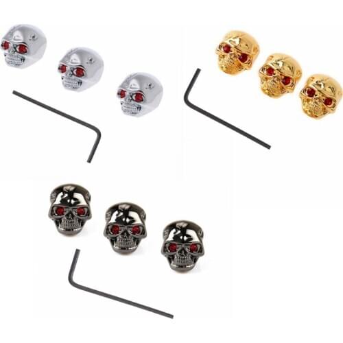3 Pcs Metal Skull Head Control Knobs For Electric Guitar Volume Tone Control Knobs 3 colors