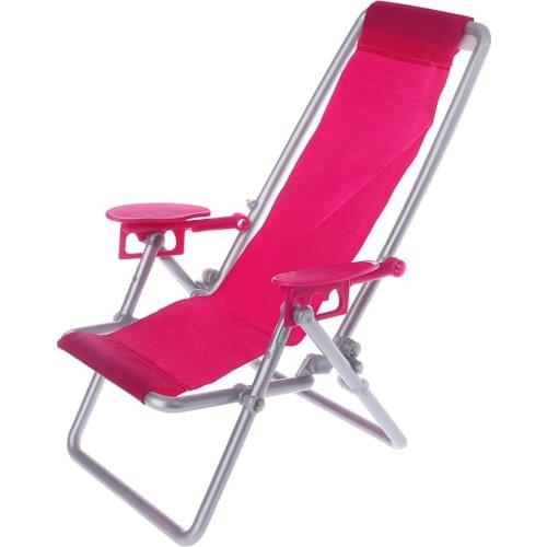 Folding Chair Doll Beach Lounger Dollhouse Furniture Cute Miniature Simulation Living Room Decoration House Game Gifts For Kids
