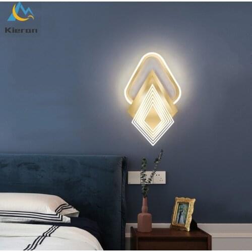 Simple Modern Diamond Crystal LED Wall Lamps Hotel Living Room Study Bedroom Bedside Lamp Room Decor Bathroom Crystal Wall Light