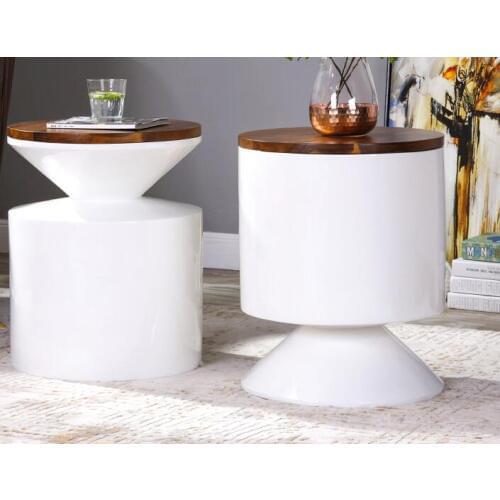 Sofa side modern minimalist ins living room bedroom bedside table small round side table corner several solid wood