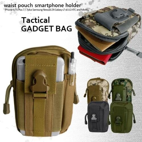 Tactical Molle Belt Pouch Military Bag Outdoor Sports Multifunctional Pockets Cell Phone Case Waterproof Wallet Hanging Neck Bag