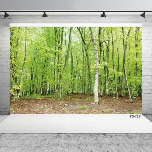 Photographic Background Forest in Spring Green View Vinyl Photophone Backdrops for Children Baby Portrait Photocall Photo Studio