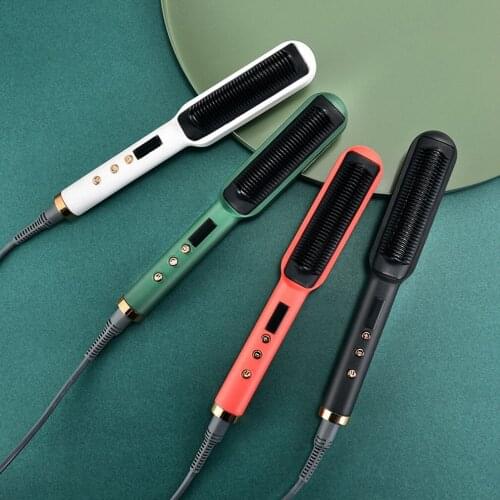 Air Comb LED Display Dry & Wet Thermostatic Curly And Straight 2 In 1 Hot Air Comb Anti Scalding Negative Ions